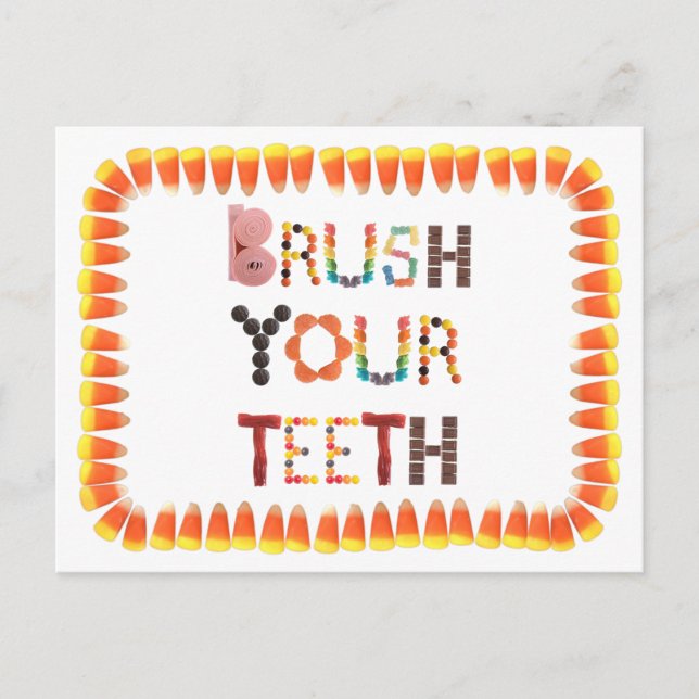 Funny Dental Health Brossez vos dents carte de rap (Devant)
