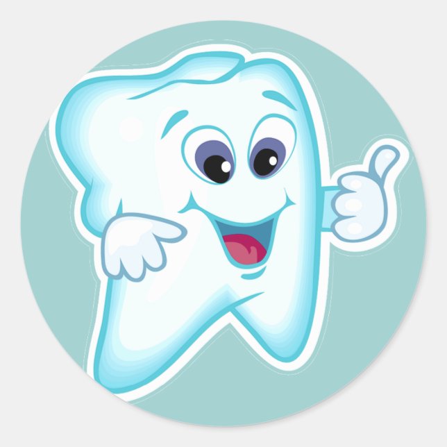 Funny Dental Hygienist Runder Aufkleber (Vorderseite)