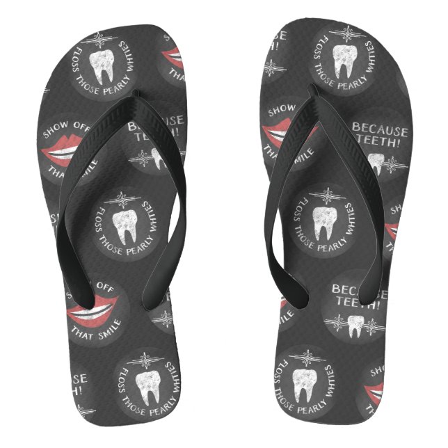 Funny Dentist Pattern - Niedlicher Zahnarzthygieni Flip Flops (Fußbett)