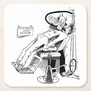Funny Dentist Sketch Rechteckiger Pappuntersetzer
