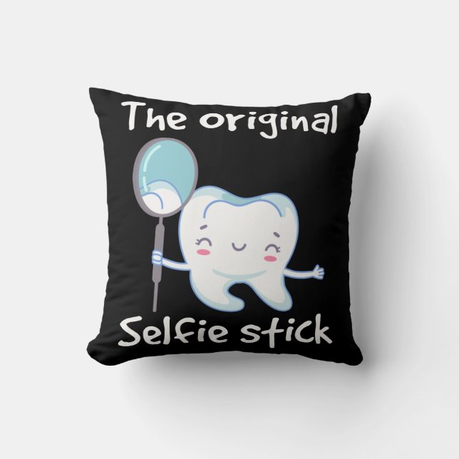 Funny Dentist Tooth Spaß Zahnärztin Kissen (Vorderseite)