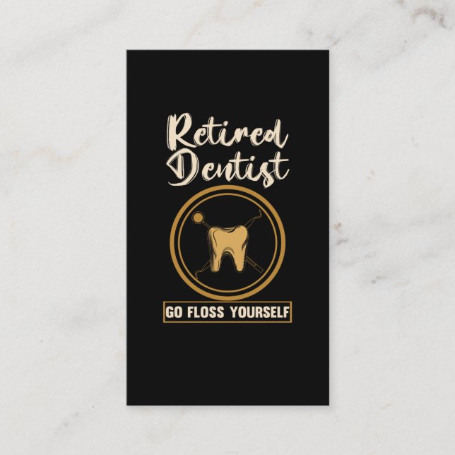 Funny Dentistry Retirement Vater Mama Visitenkarte (Vorderseite)