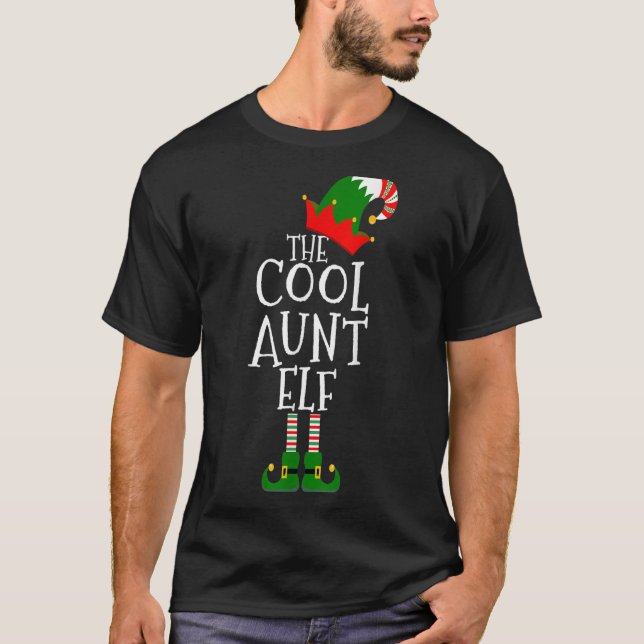 Funny der Coole Tante Elf Gift Matching Family Gro T-Shirt (Vorderseite)