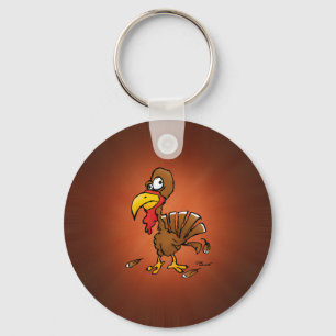 Funny Derp Turkey Cartoon Schlüsselanhänger