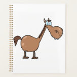 Funny Derpy Horse Silly Brown Stallion Planer<br><div class="desc">Organize your schedule, riding lessons, or farm chores with this funny horse spiral planner. The cover features a whimsical brown pony with a goofy face that is sure to make planning your day more enjoyable. This derpy stallion notebook is a great gift for students, teachers, or busy equestrians who need...</div>