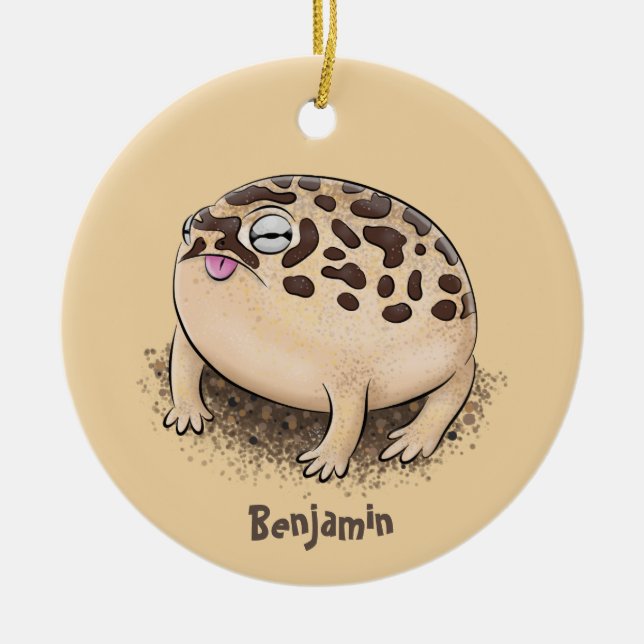 Funny desert rain frog cartoon illustration keramik ornament (Vorne)