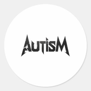 Funny Design Autism Rock Meme Neurodivergent Runder Aufkleber