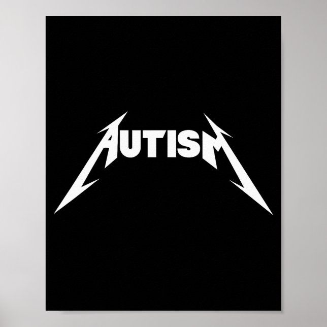 Funny Design Autism Skeleton Meme Metal Rock For M Poster (Vorne)