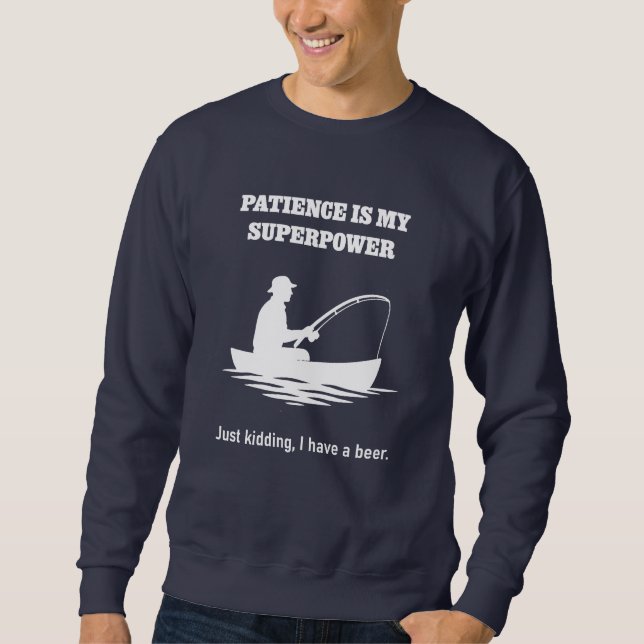 Funny Design für Fishing und Bier Liebhaber Sweatshirt (Vorderseite)