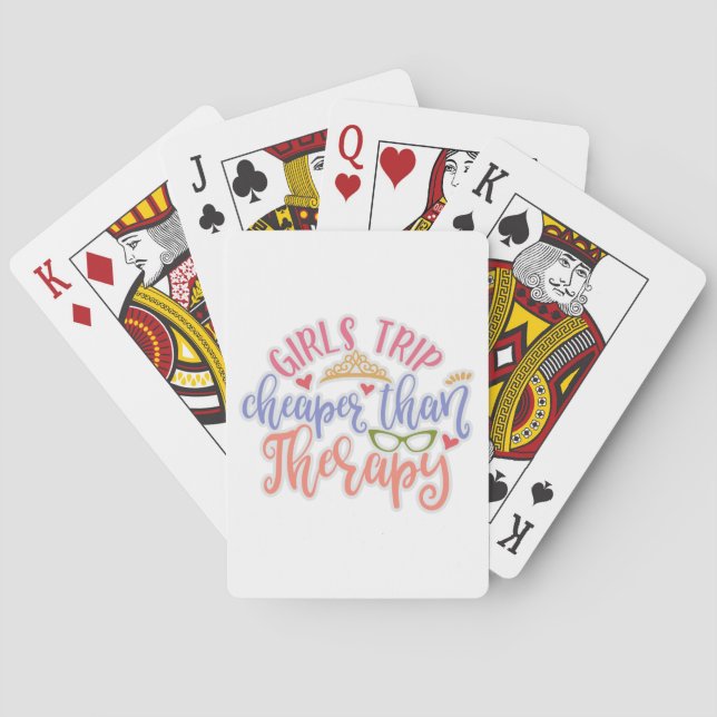 Funny Design Girls Reise billiger als Therapie Spielkarten (Rückseite)