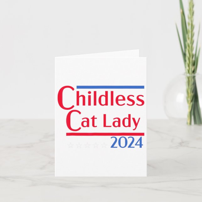 Funny Design Kinderlose Katze Lady 2024 Geschenke  Karte (Vorderseite)