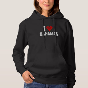 Funny Design Retro I Liebe Bahamas mit rotem Herze Hoodie