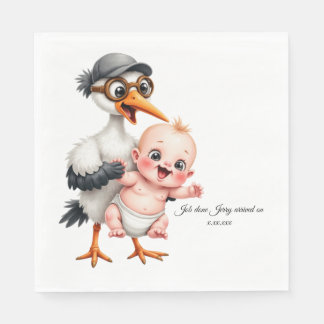 Funny designed paper napkins baby shower adjust serviette