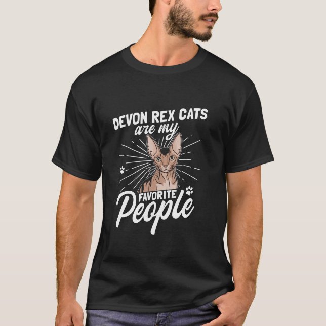 Funny Devon Rex Pixie Cat Design for Cat Lovers  T-Shirt (Vorderseite)