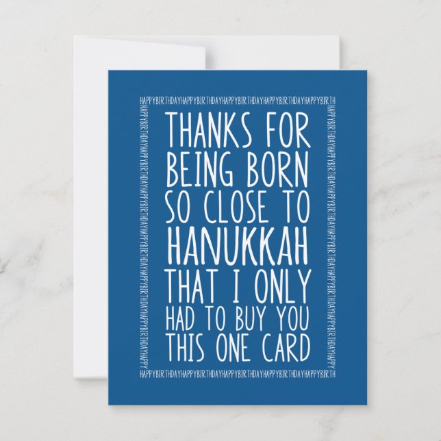 Funny Dezember Geburtstag und Hanukkah kombiniert (Vorderseite)