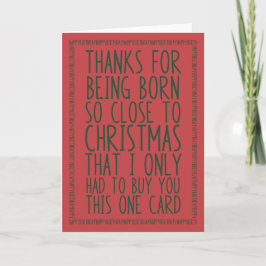 Funny Dezember Geburtstag und Weihnachten kombinie Karte