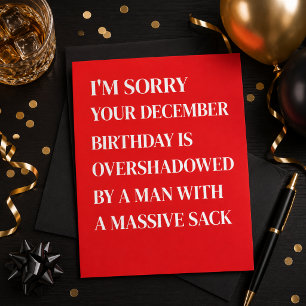 Funny Dezember Geburtstagskarte für Frauen Männer  Feiertagskarte