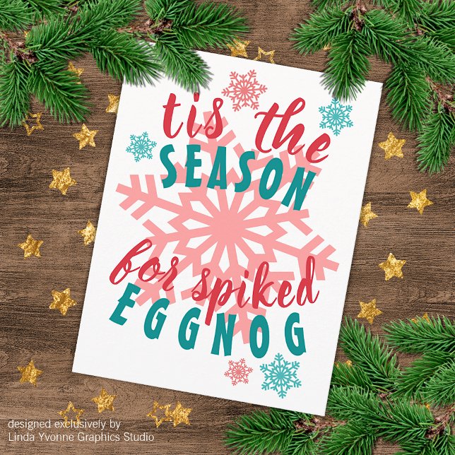 Funny Dezember Wintersaison Eggnog Quote Word Postkarte (Von Creator hochgeladen)
