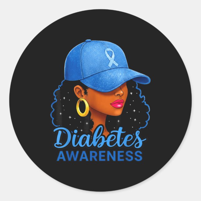 Funny Diabetes Awareness Month Black Women  Runder Aufkleber (Vorderseite)