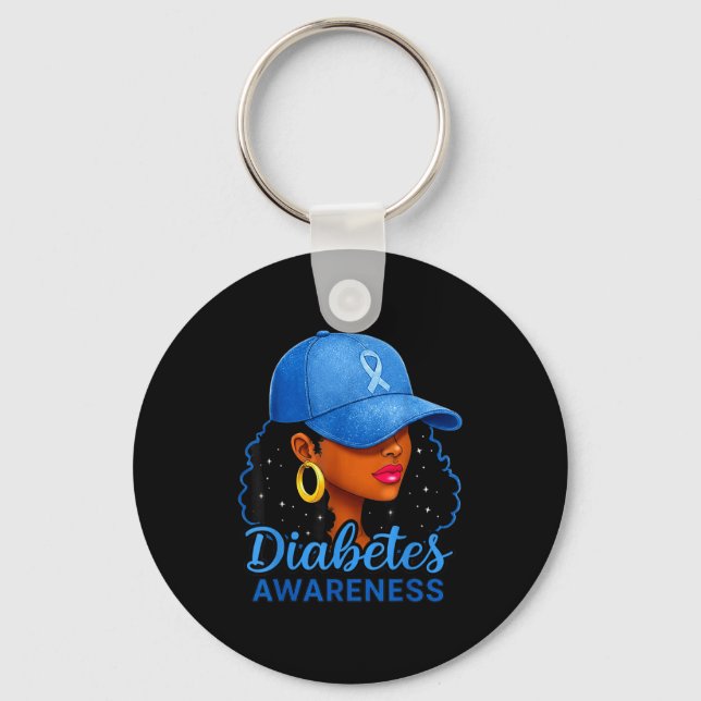 Funny Diabetes Awareness Month Black Women  Schlüsselanhänger (Vorderseite)