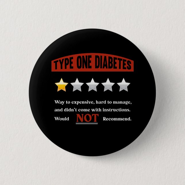 Funny Diabetes Joke Diabetic Humor Button (Vorderseite)