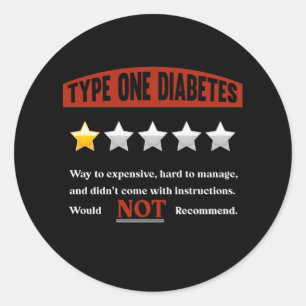 Funny Diabetes Joke Diabetic Spaß Runder Aufkleber
