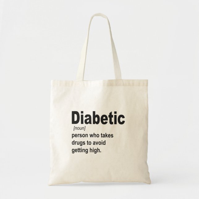 Funny Diabetic Typ 1 Definition Awareness Geschenk Tragetasche (Vorne)
