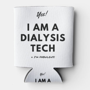 Funny Dialysis Tech Nurschwarz und Weiß Dosenkühler
