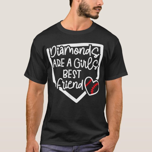 Funny Diamonds sind ein Girls bester Freund Baseba T-Shirt (Vorderseite)