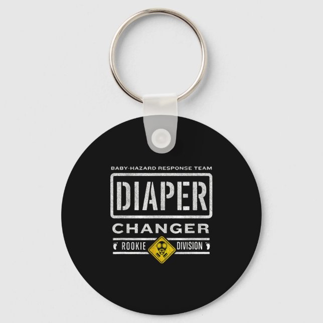 Funny Diaper Changer Duty - Expecting Baby New Dad Schlüsselanhänger (Vorderseite)
