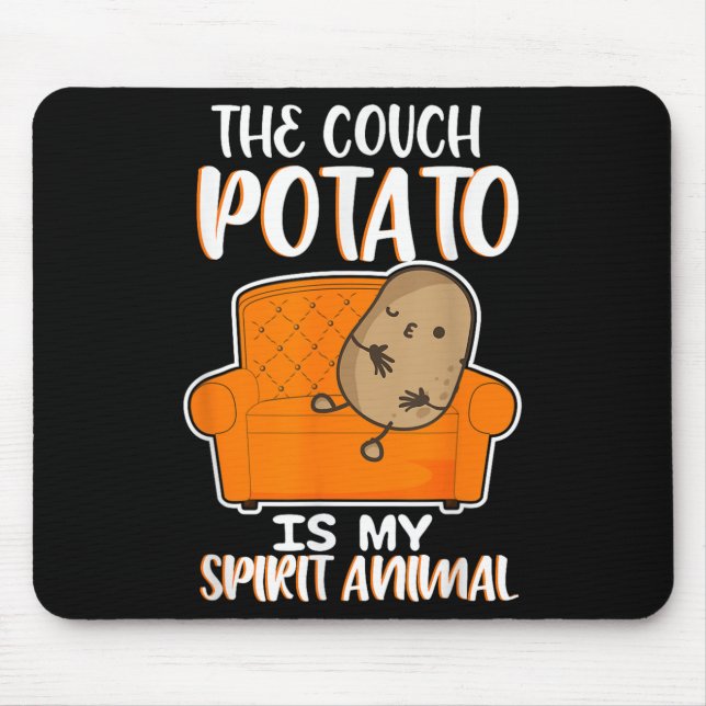 Funny die Couch Potato ist mein Geist Tierleuchte  Mousepad (Vorne)