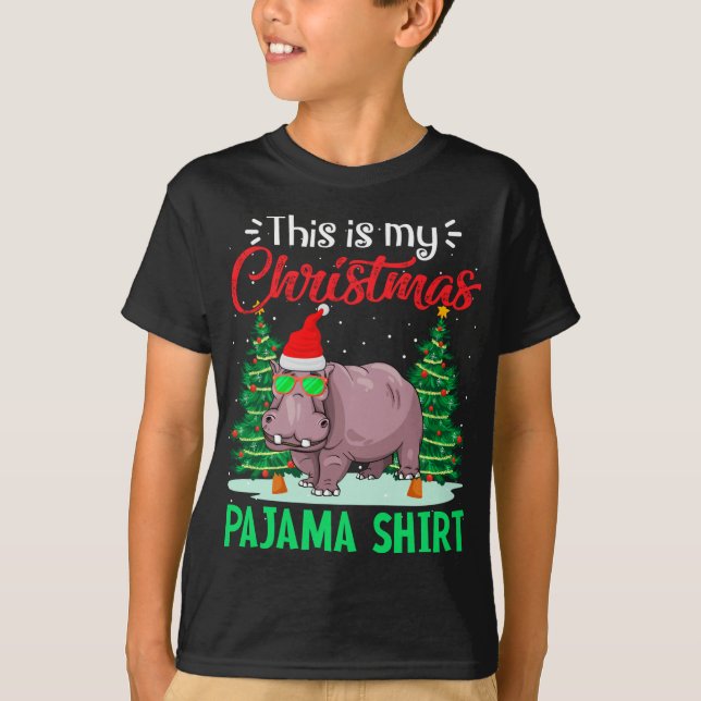 Funny Dies ist mein Weihnachts Pajama Hippopotamus T-Shirt (Vorderseite)