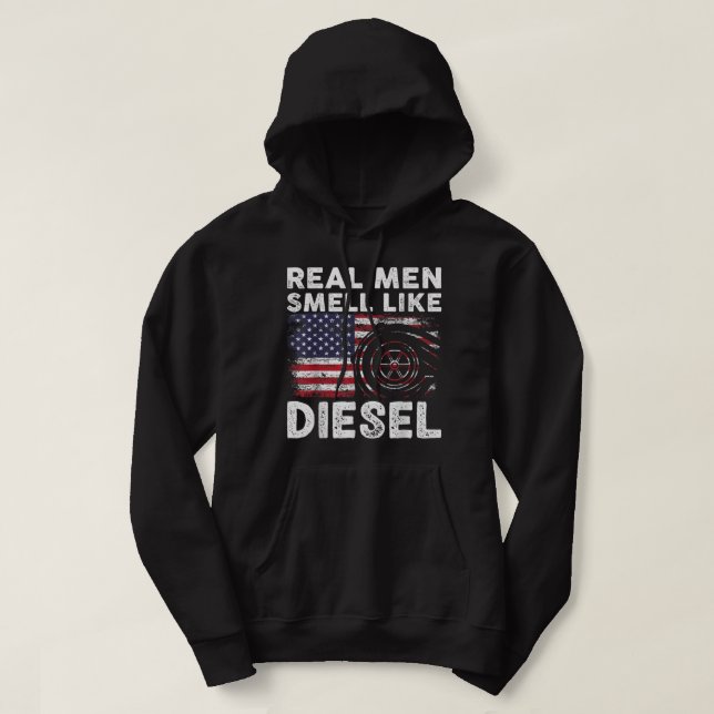 Funny Diesel Mechanik Geschenk, echte Männer riech Hoodie (Design vorne)