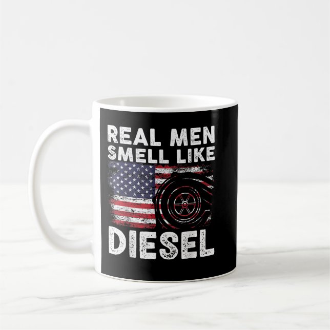 Funny Diesel Mechanik Geschenk, echte Männer riech Kaffeetasse (Links)