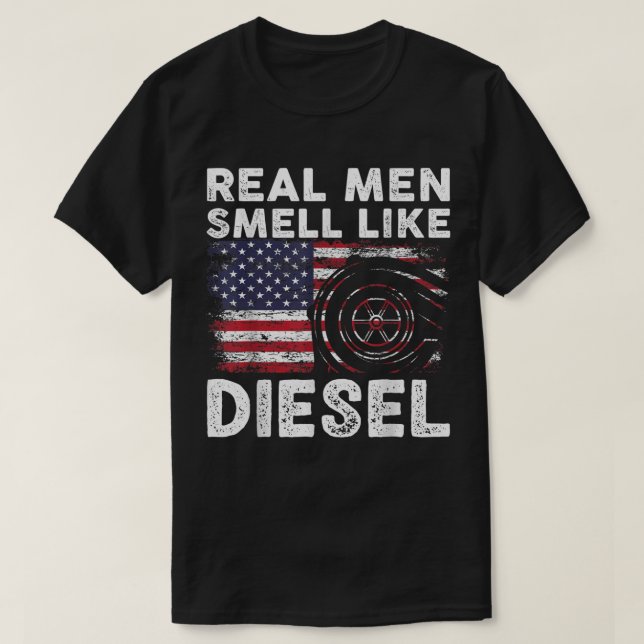 Funny Diesel Mechanik Geschenk, echte Männer riech T-Shirt (Design vorne)