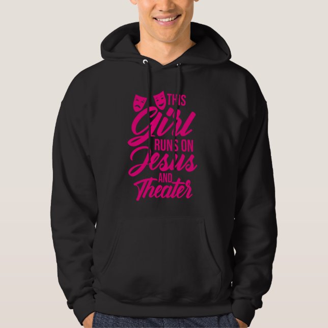 Funny dieses Mädchen läuft auf Jesus und Theaterfr Hoodie (Vorderseite)