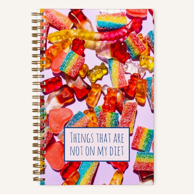 Funny Dieting mit Gummy Candies Notizbuch (Vorderseite)