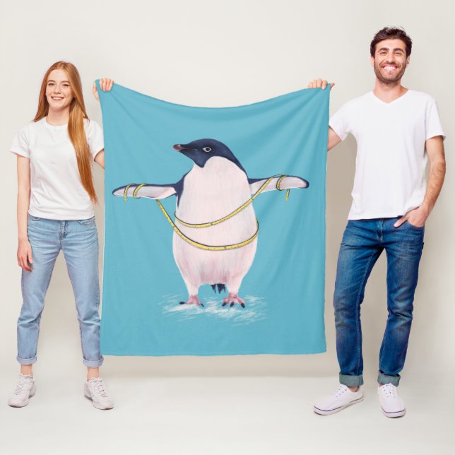Funny Dieting Penguin Fleecedecke (Beispiel)