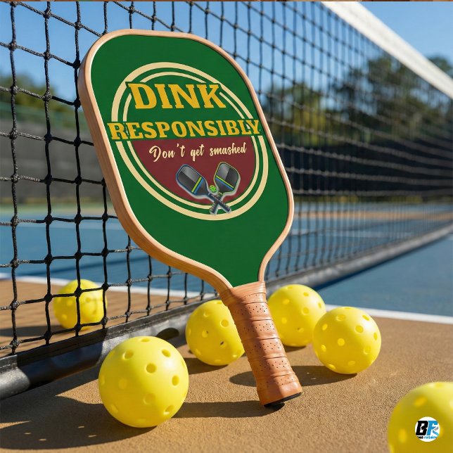 Funny Dink Responsibly Don't Get Smashed Green Pickleball Schläger (Von Creator hochgeladen)