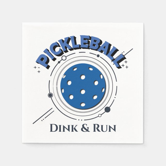 Funny Dink & Run Pickleball Serviette (Vorderseite)