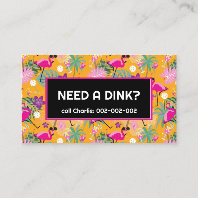 Funny Dinking Coach Pickleball Visitenkarte (Vorderseite)