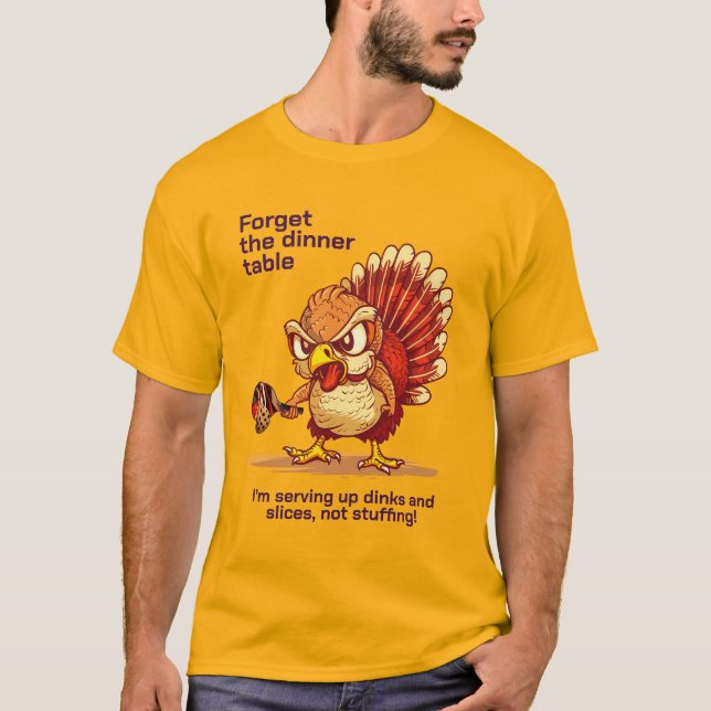 Funny Dinksgiving Delight: Türkei vs Pickleball! T-Shirt (Vorderseite)