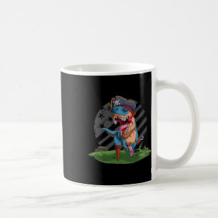 Funny Dino Pirate Us American Flag Independence Da Kaffeetasse