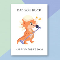 Funny Dino Vater You Rock Vatertag Card
