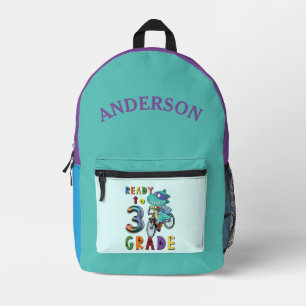 Funny Dinosaur 3Rd Personalisierter Name Bedruckter Rucksack
