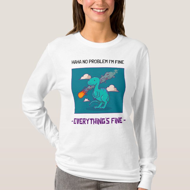 Funny Dinosaur Asteroid Alles ist schön T-Shirt (Vorderseite)