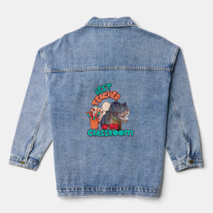 Funny Dinosaur Bester Lehrer im Klassenzimmer Jeansjacke