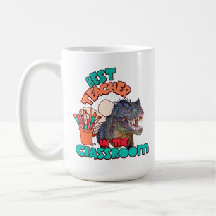 Funny Dinosaur Bester Lehrer im Klassenzimmer Kaffeetasse