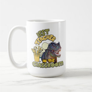 Funny Dinosaur Bester Lehrer im Klassenzimmer Kaffeetasse