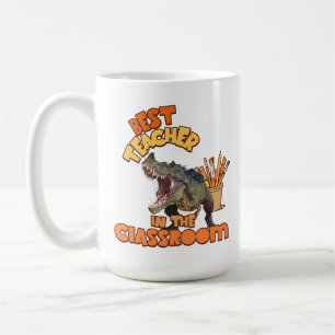 Funny Dinosaur Bester Lehrer im Klassenzimmer Kaffeetasse
